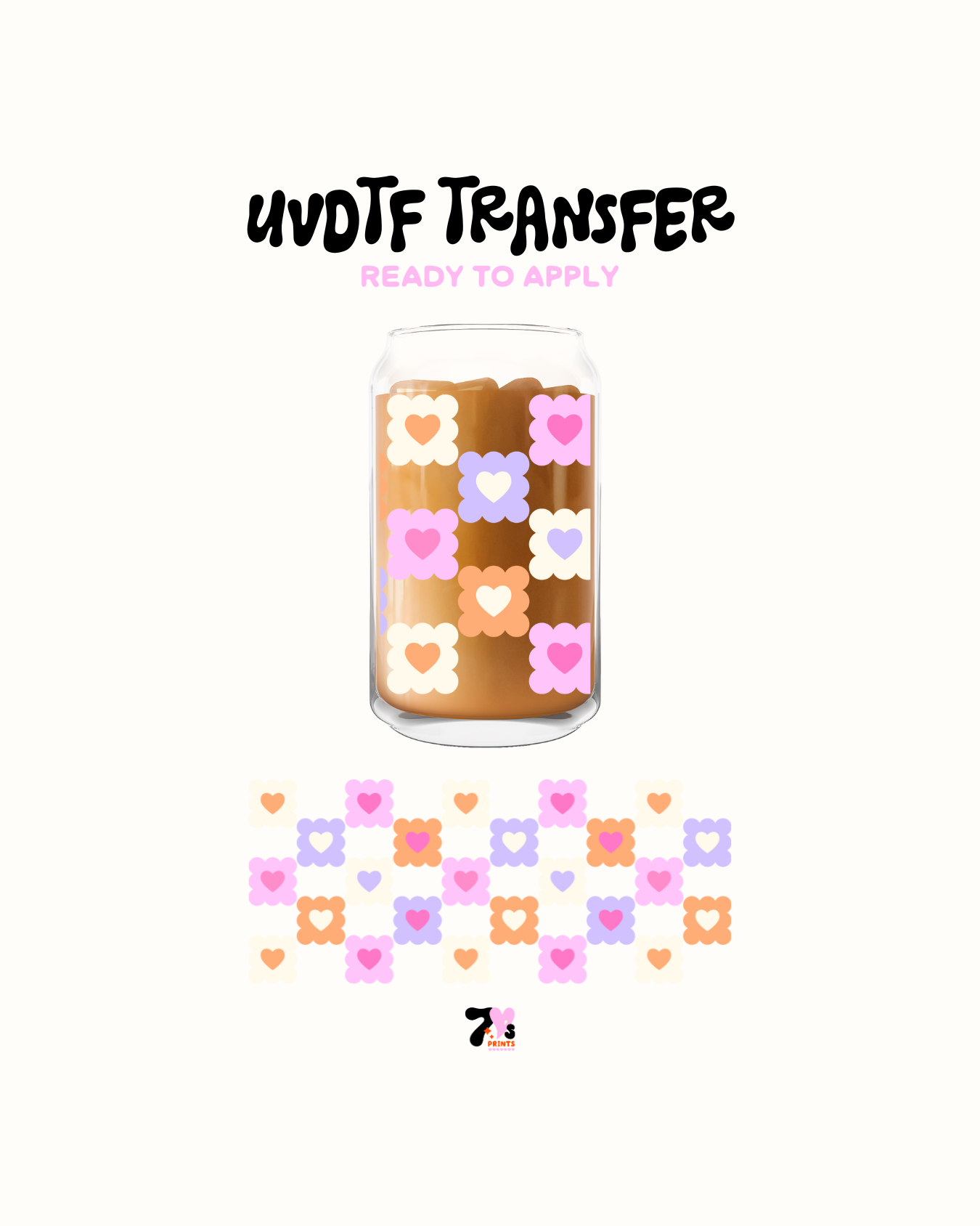 Chekered hearts - UVDTF Wrap