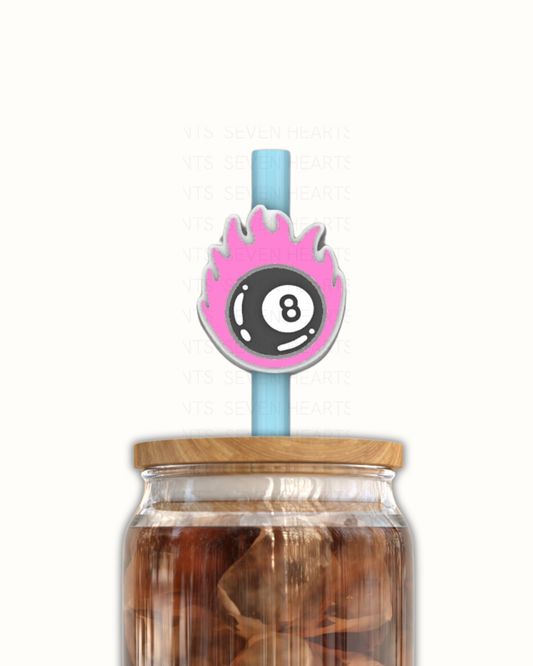 8 Ball 3D Straw Topper