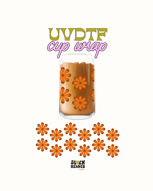 orange grovvy flowers - UVDTF