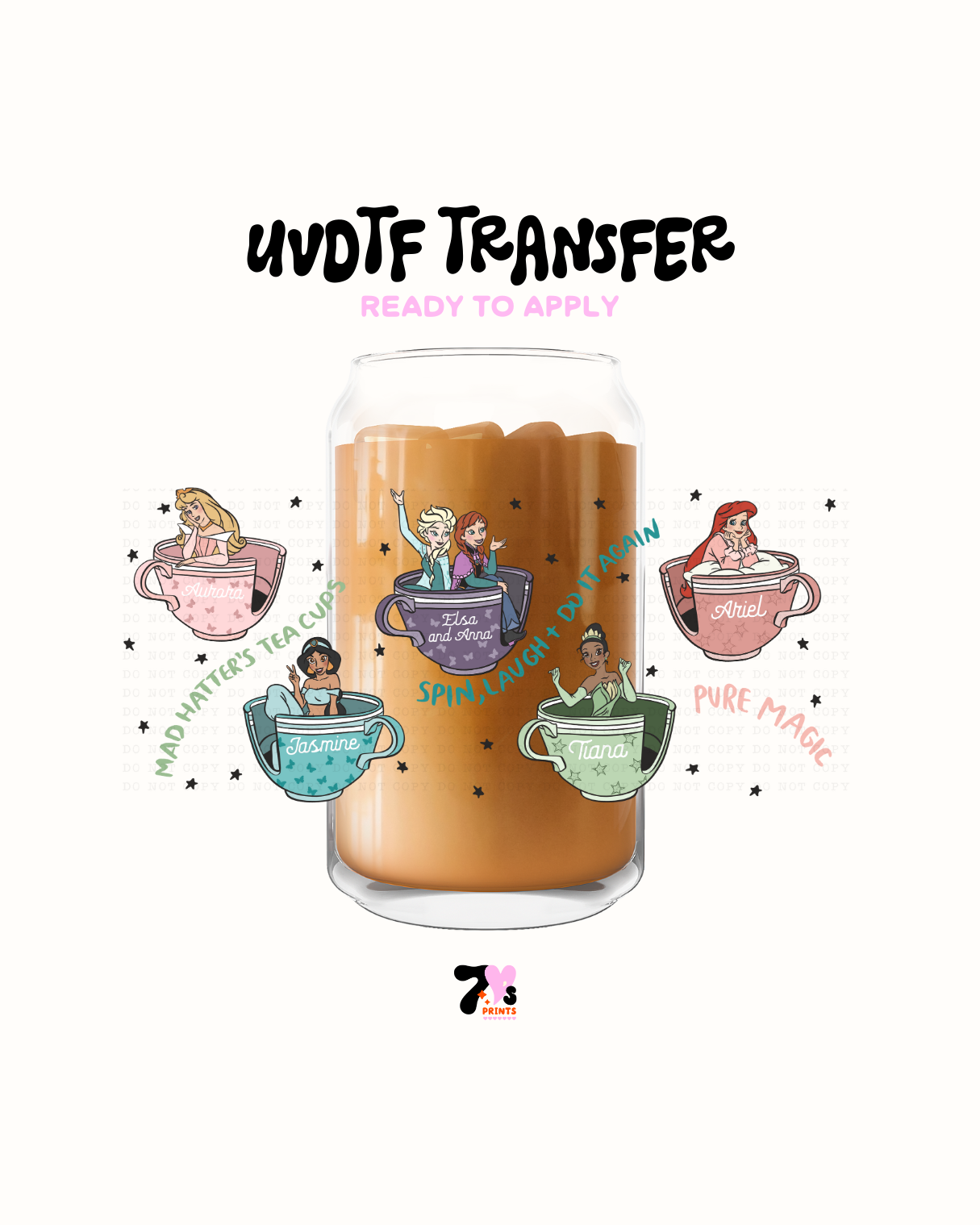 Princess Tea Cups - UVDTF Wrap