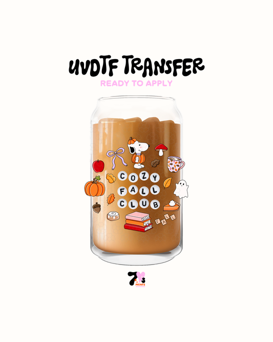 Cozy fall club  UVDTF Decal