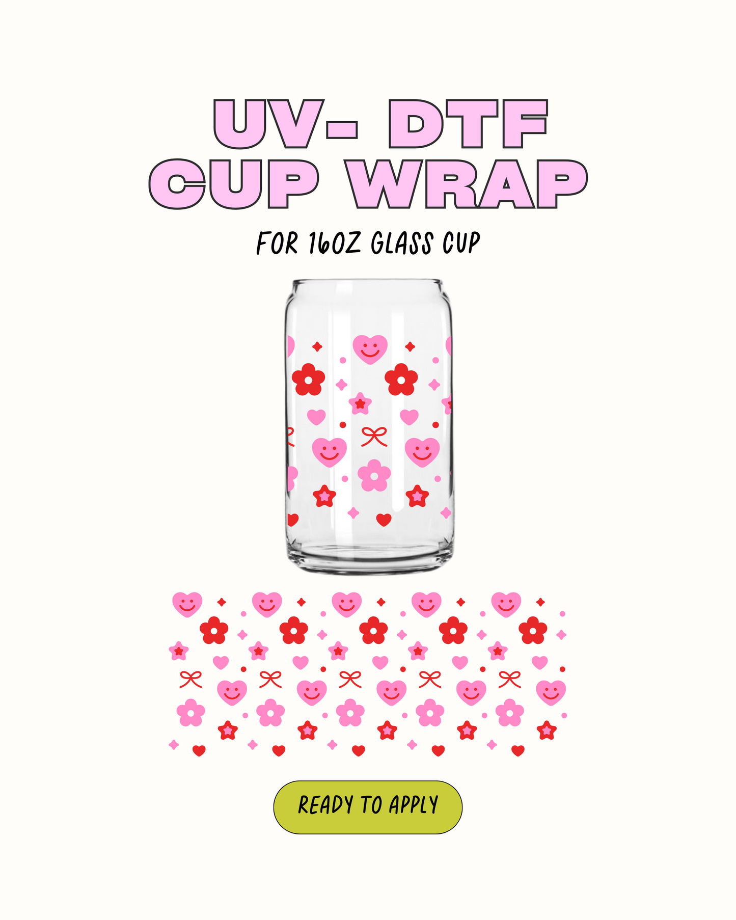 Bows and hearts - UV DTF