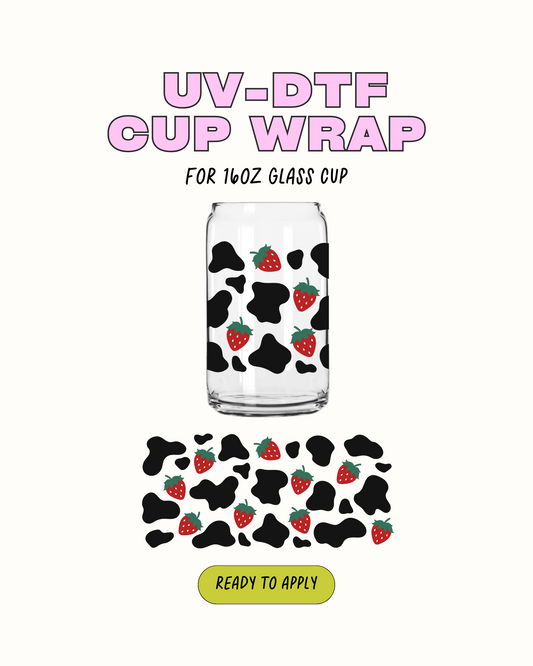 Strawberry Cow Print - UV DTF