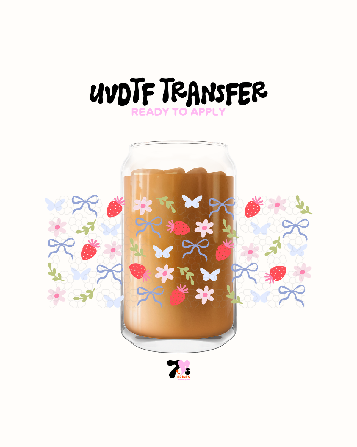 Strawberries and butterflies - UVDTF Wrap