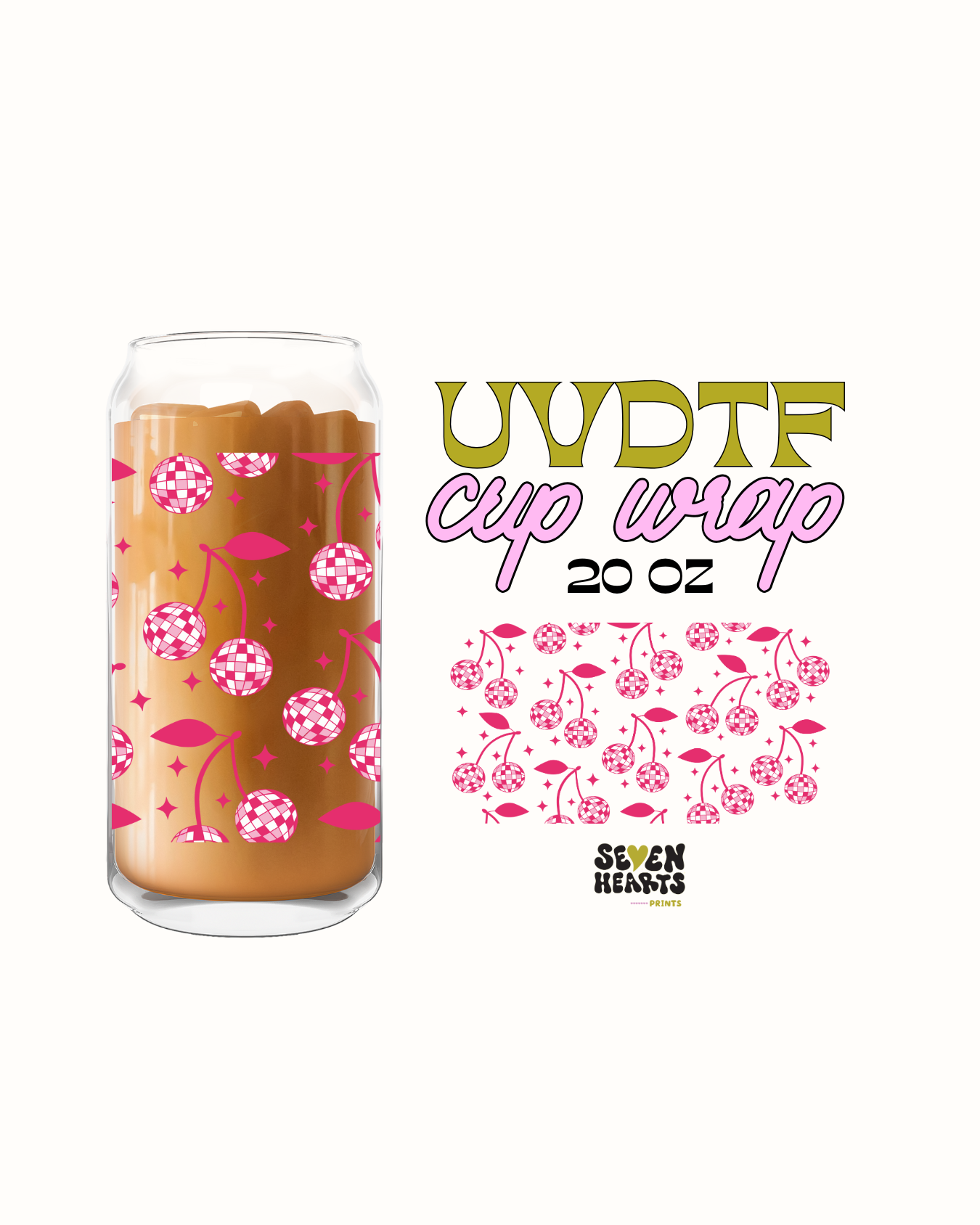 Cherry Disco - Double Sided UVDTF 20oz Cup Wrap