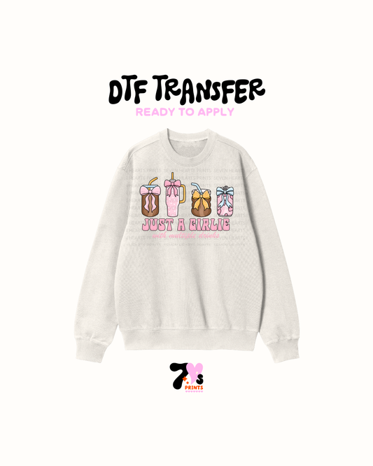 Just girlie with drinks DTF Transfers