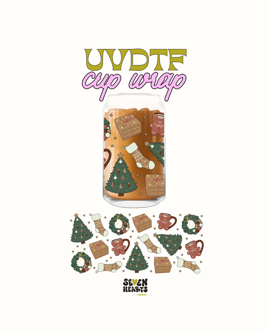 stocking and ginger bread mugs - UVDTF