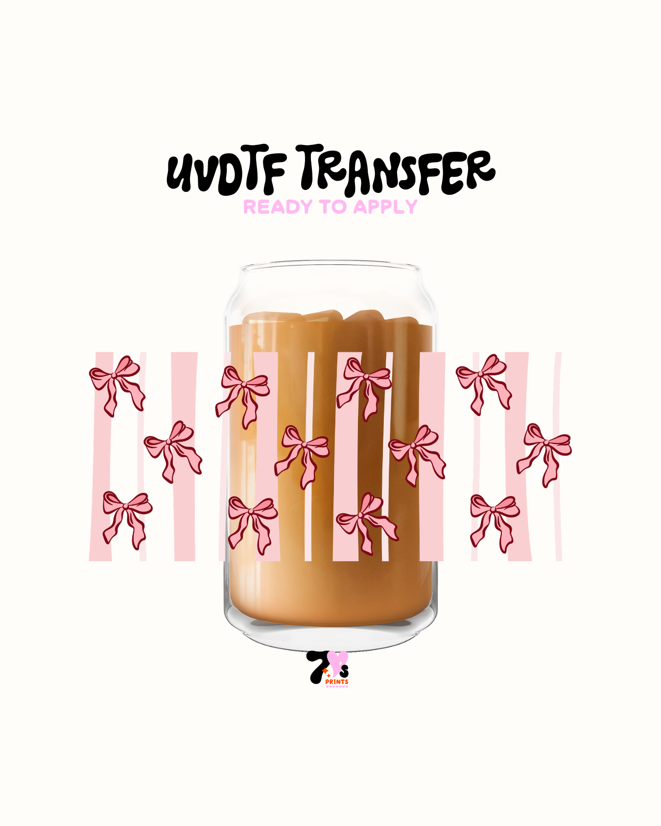 pink bows and pink strips- UVDTF Wrap