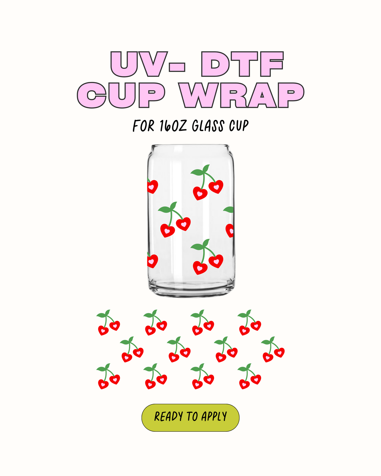 Hearts cherry - UV DTF