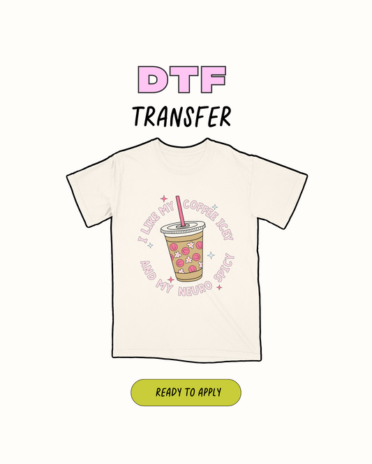 Amante del café helado - Transferencia DTF