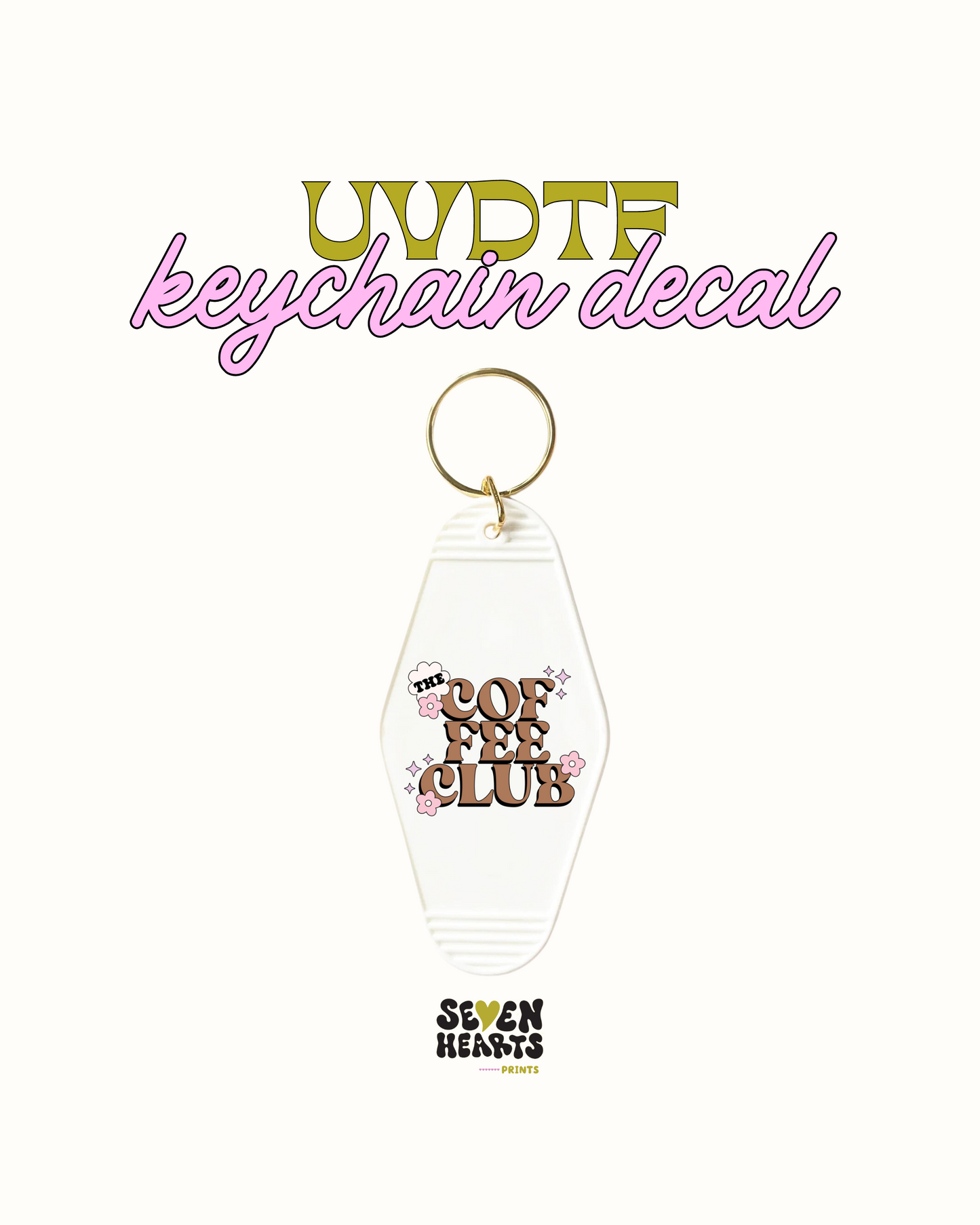 coffee club brown - Keychain Decal Set of 5 UVDTF