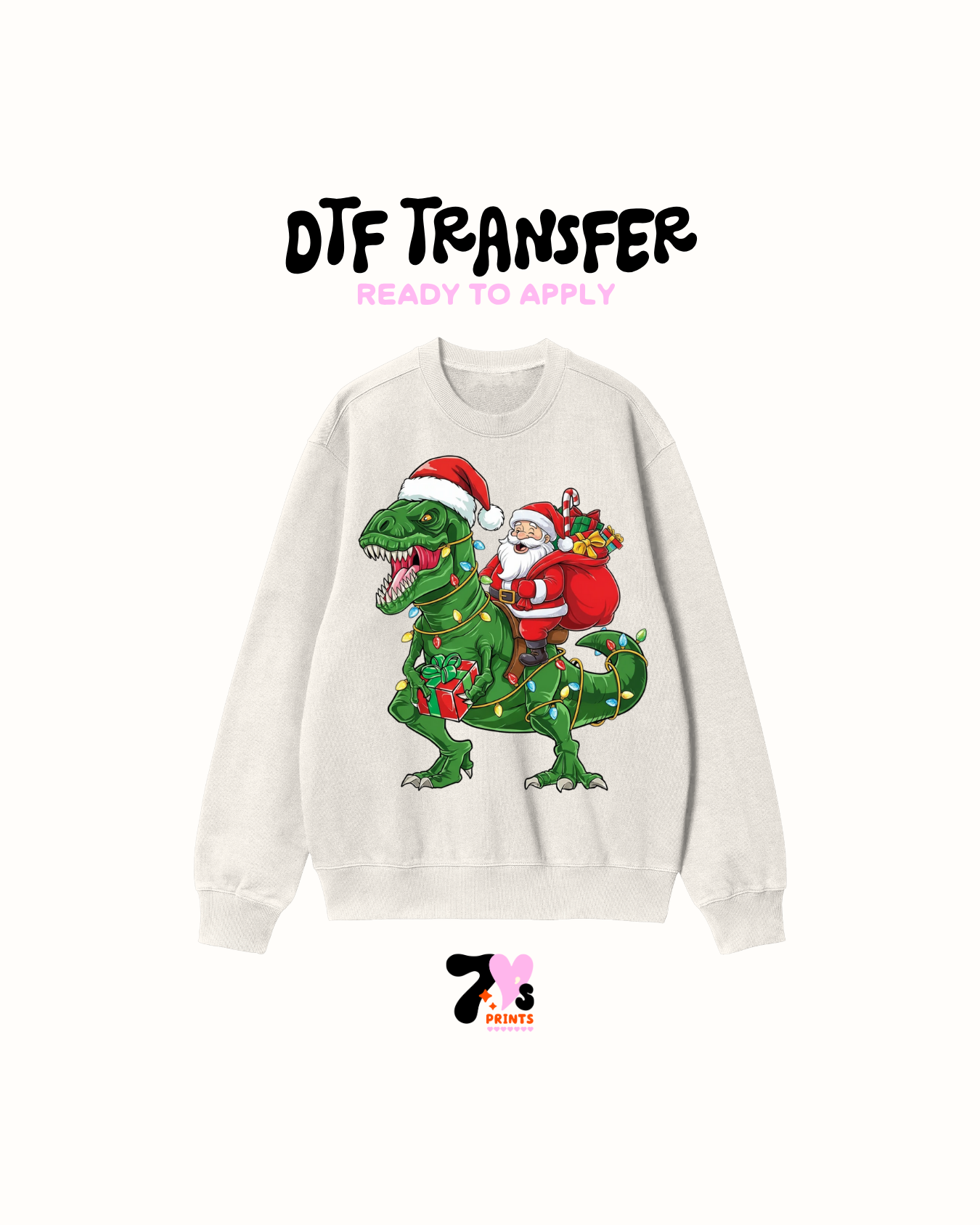 Dinasaurs xmas -  DTF Transfers