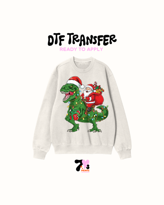 Dinasaurs xmas -  DTF Transfers