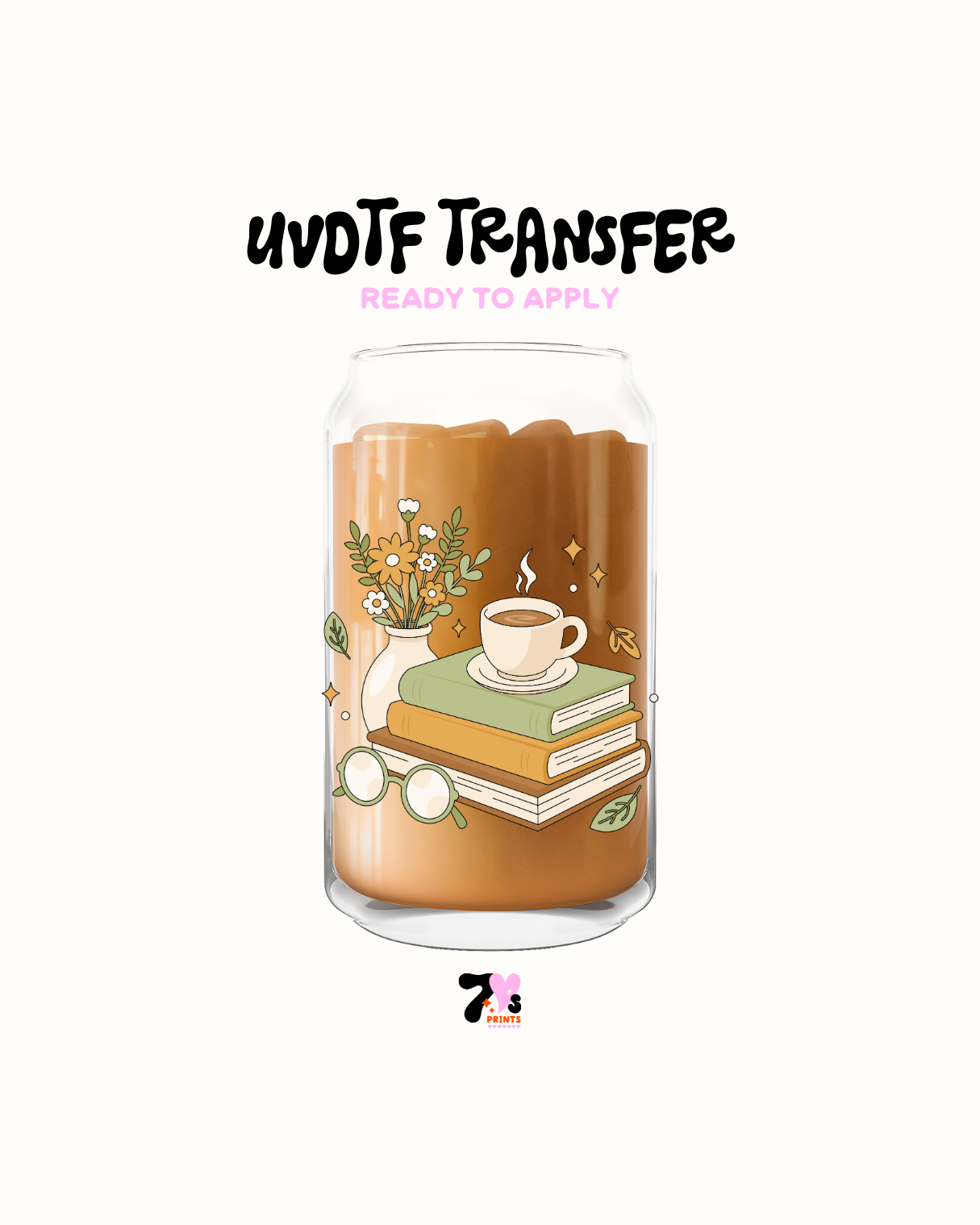 Flowers and coffee books - UVDTF Decal