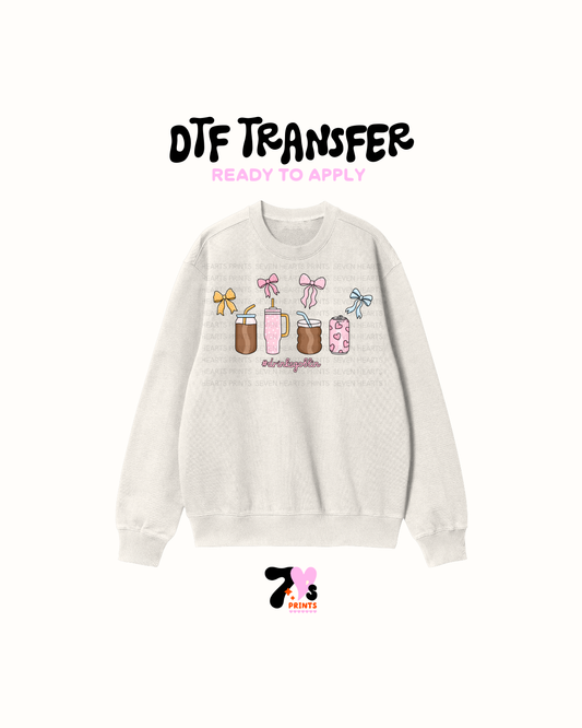 Drinks and bows DTF Transfers