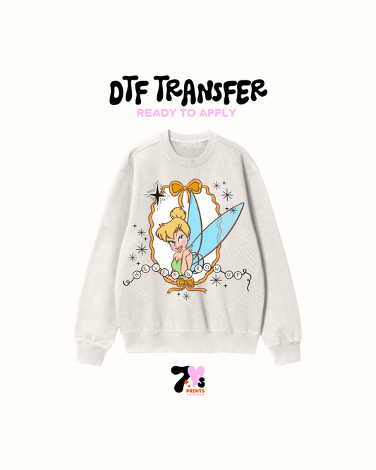 Never grow up tinker bell  DTF Transfers