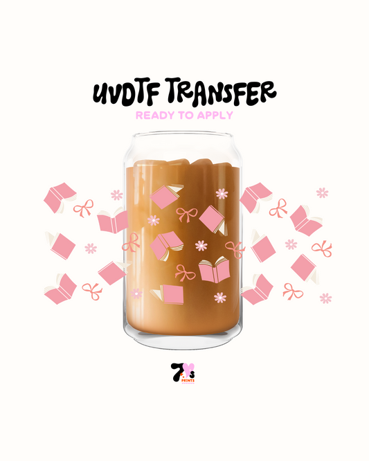 Pink books and bows - UVDTF Wrap
