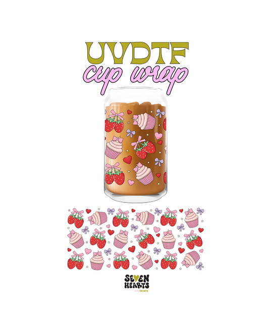 Cup cakes and strawberries bows- UVDTF