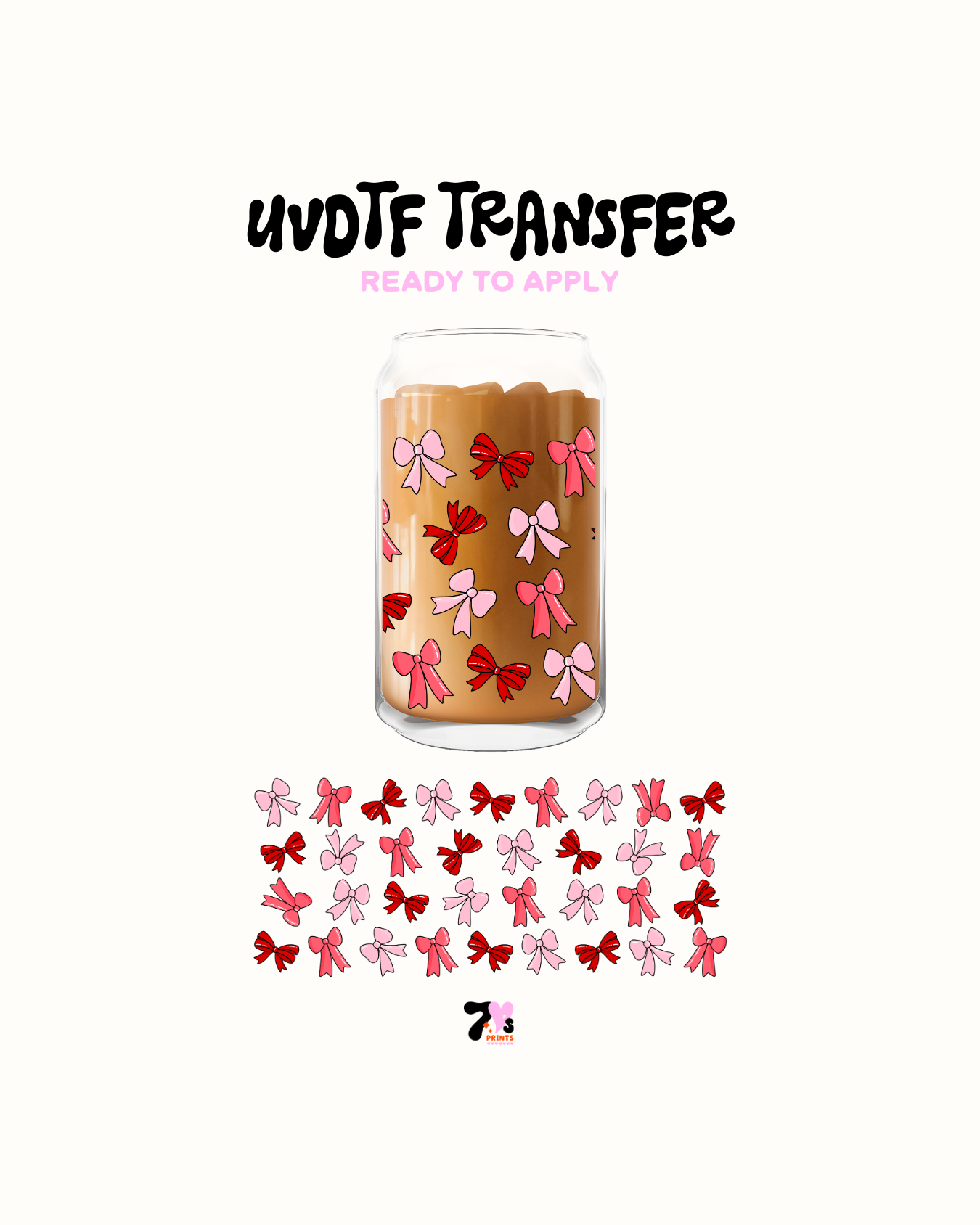 pink and red bows - UVDTF Wrap