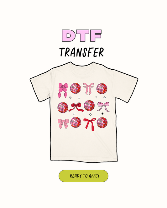 Bows and disco balls - DTF Transfer