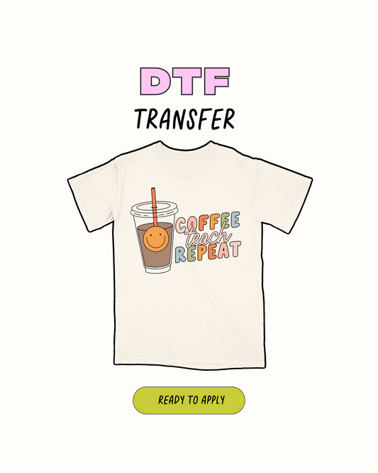 Repetición de enseñanza de café - Transferencia DTF