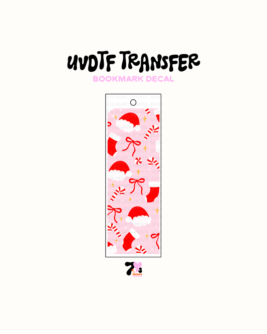 Santa hats and bows - UVDTF Bookmark Decal