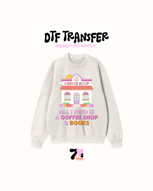 Coffee shop books - DTF Transfers