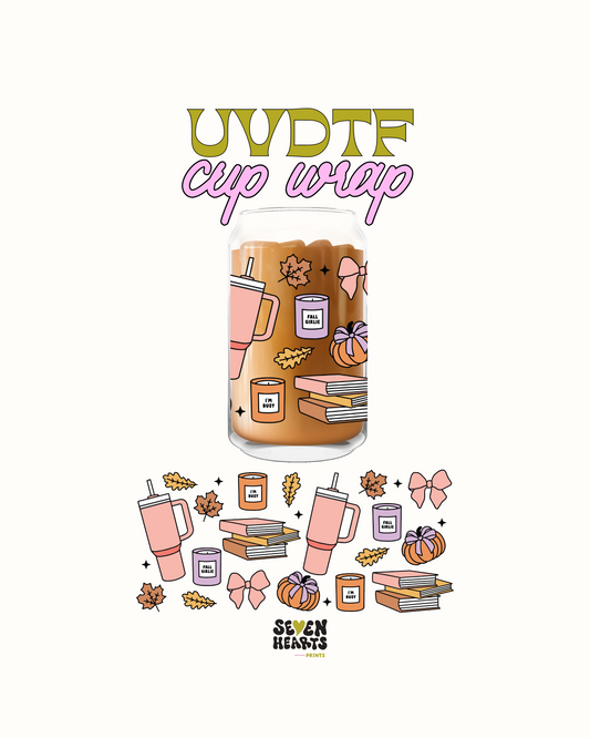 fall books tumblers - UVDTF