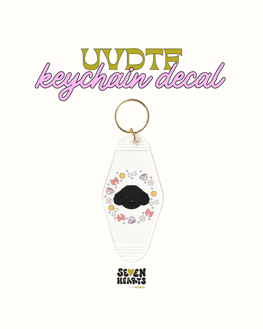 Black oodle- Keychain Decal Set of 5 UVDTF