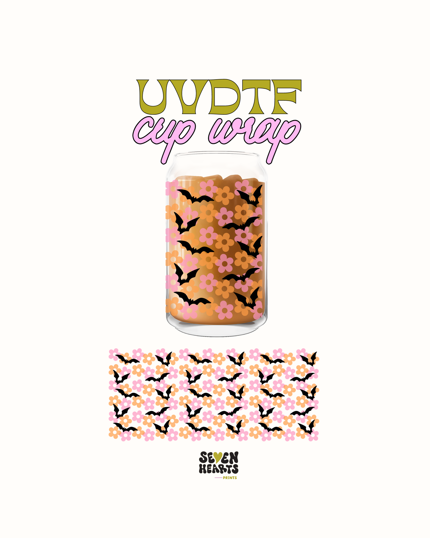 Flowers and bats - UV DTF