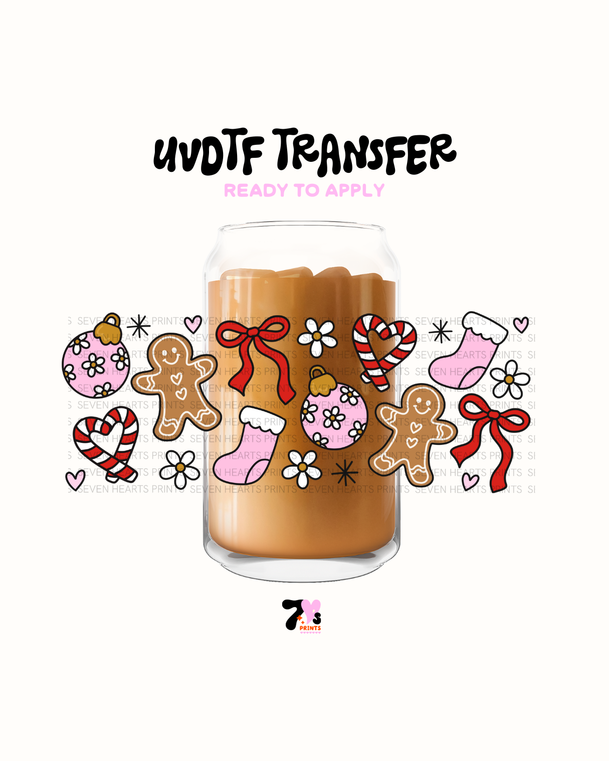 Ginger bread and pink stockings - UVDTF Wraps
