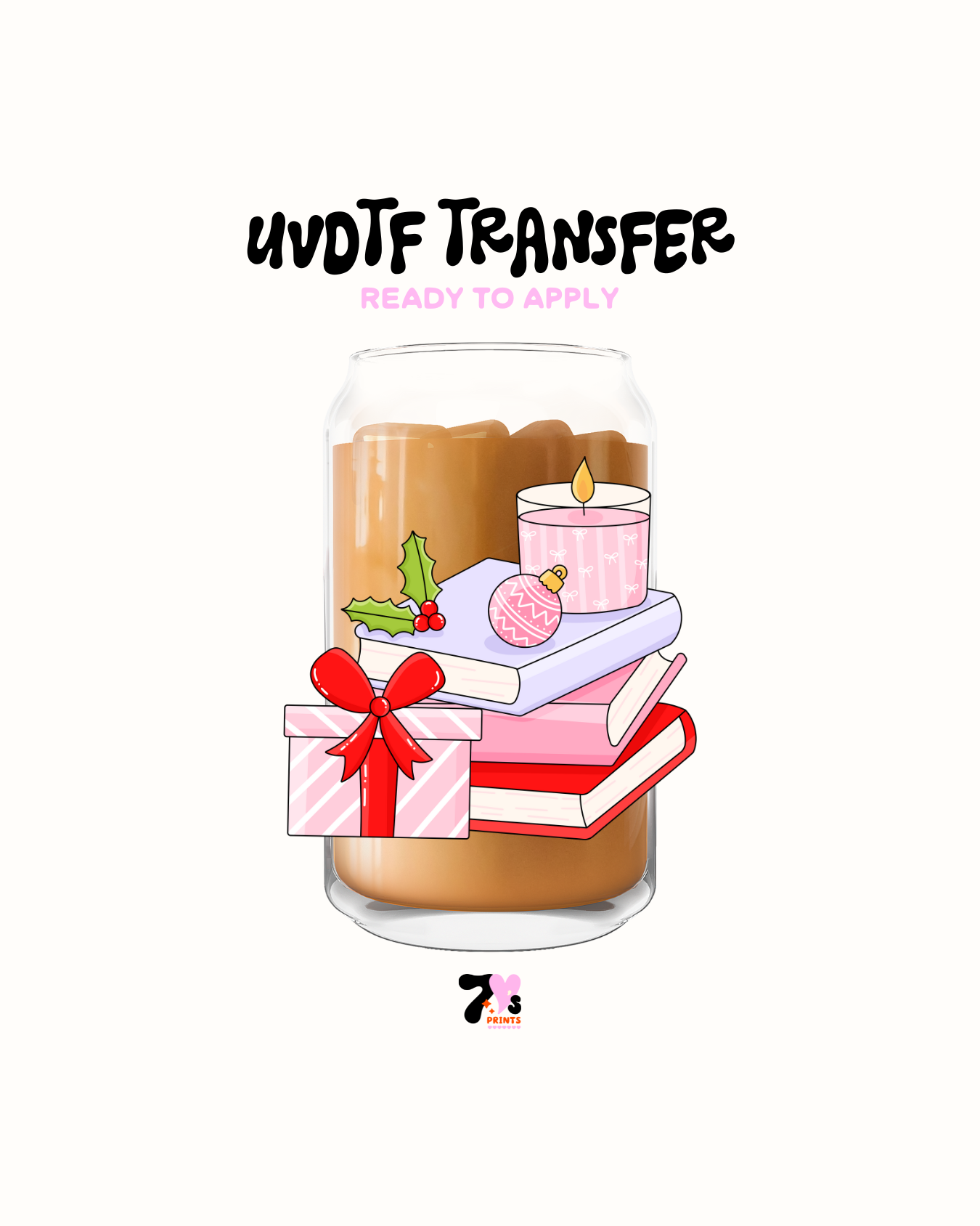 Books and candles xmas - UVDTF Decal