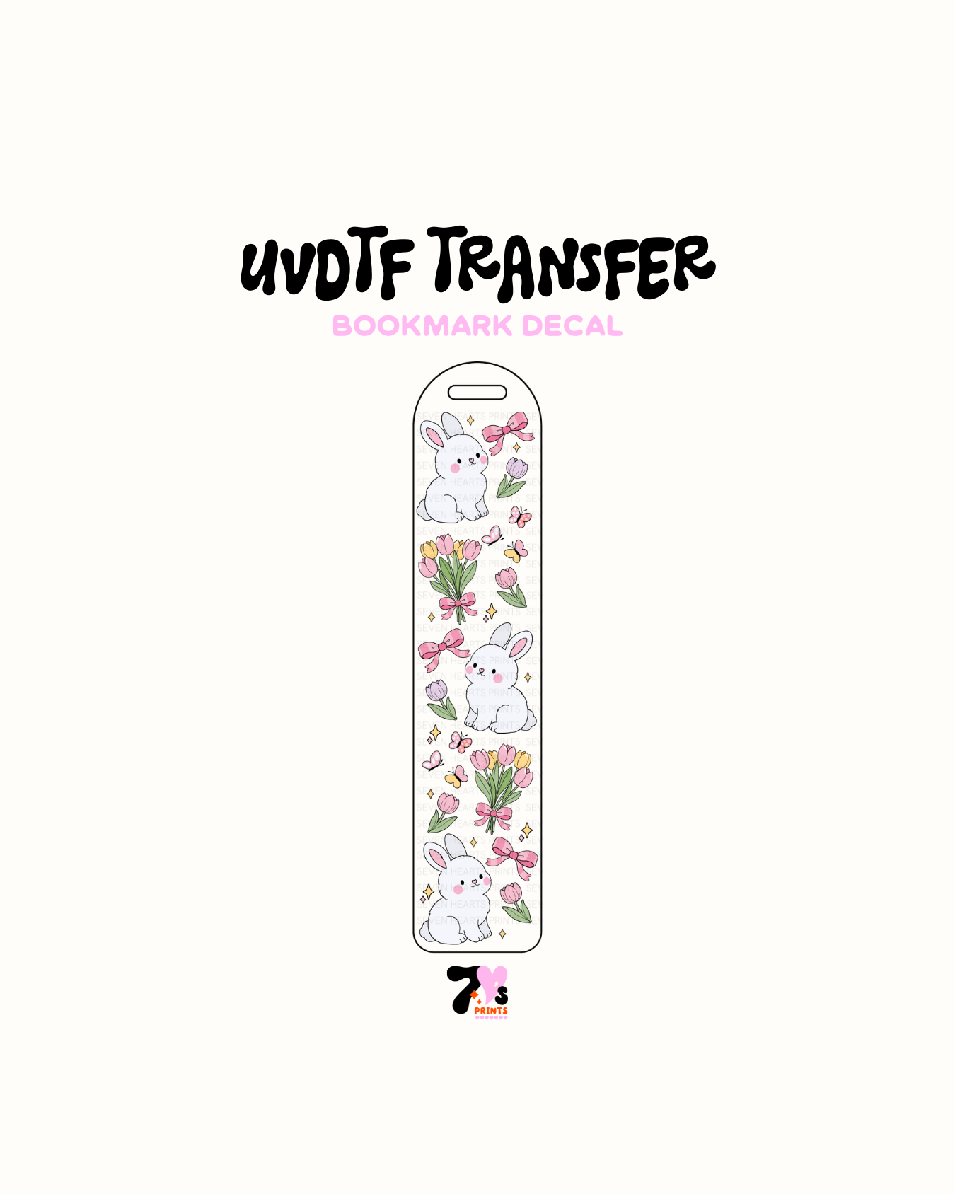 Tulips and Bunnies - UVDTF Bookmark Decal