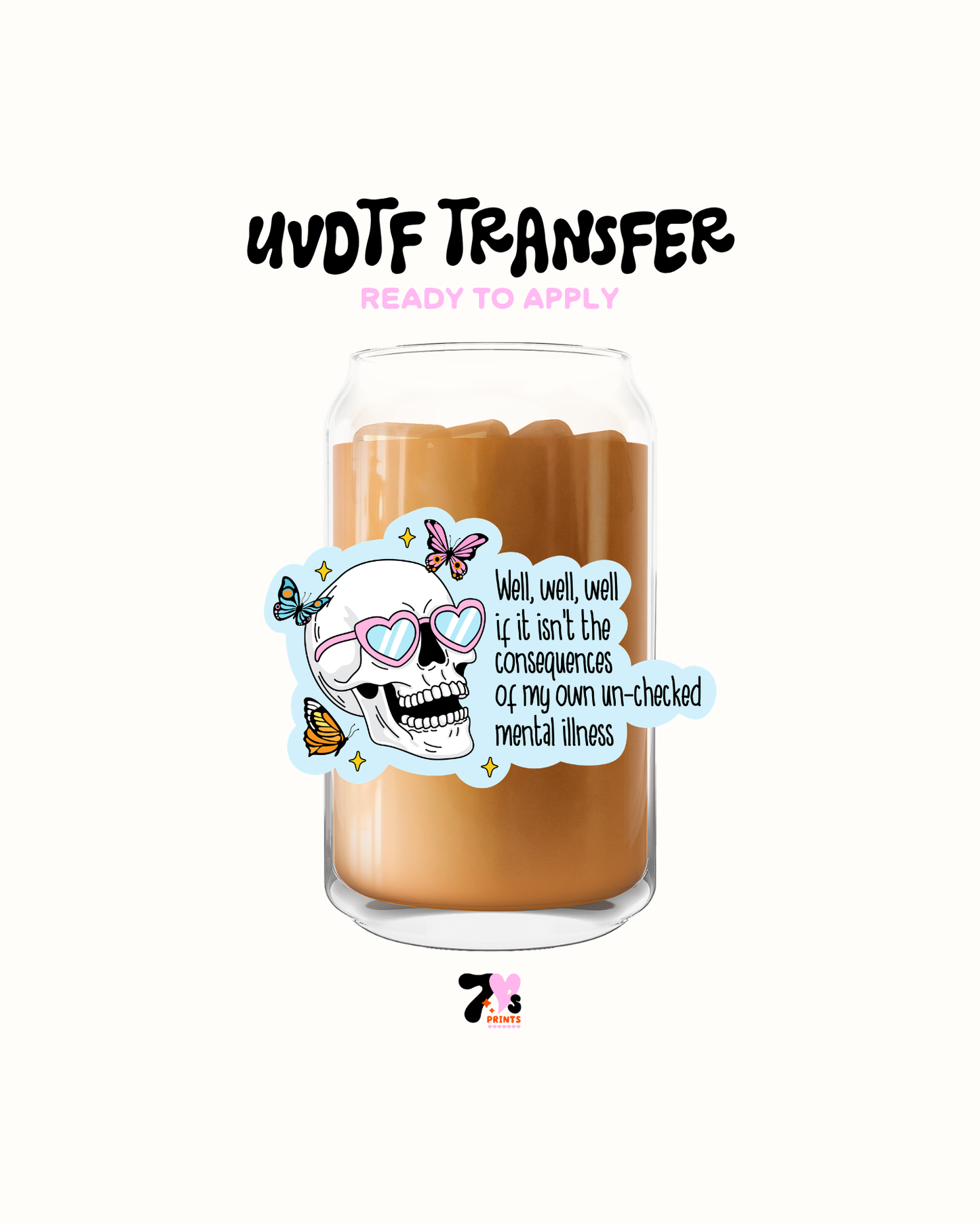 Skull hearts - UVDTF Decal