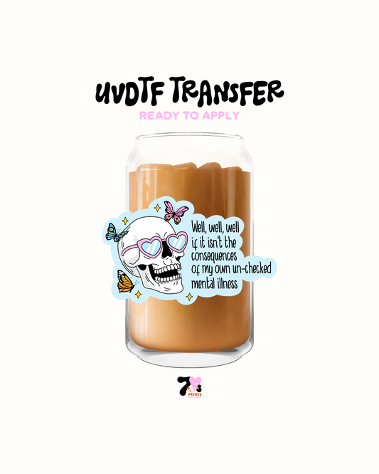 Skull hearts - UVDTF Decal