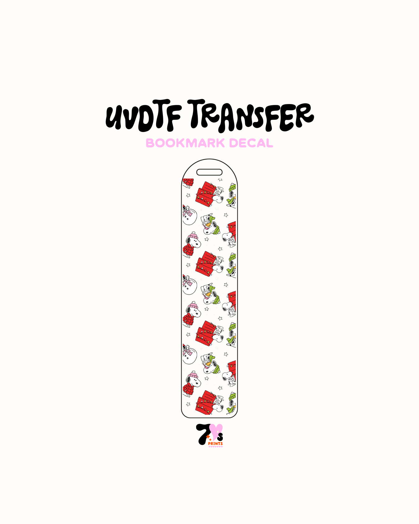 Snoopy xmas - UVDTF Bookmark Decal