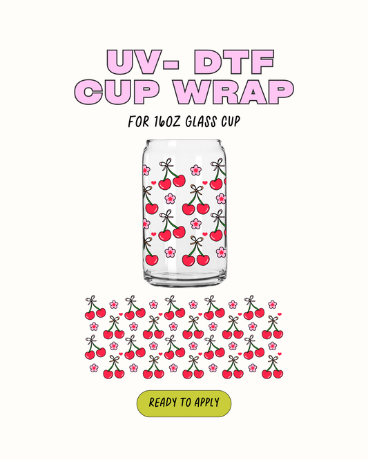 Cherry and flowers - UV DTF WRAP