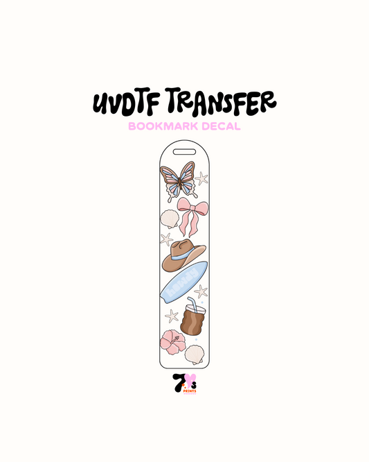 Sea shell and hat- UVDTF Bookmark Decal