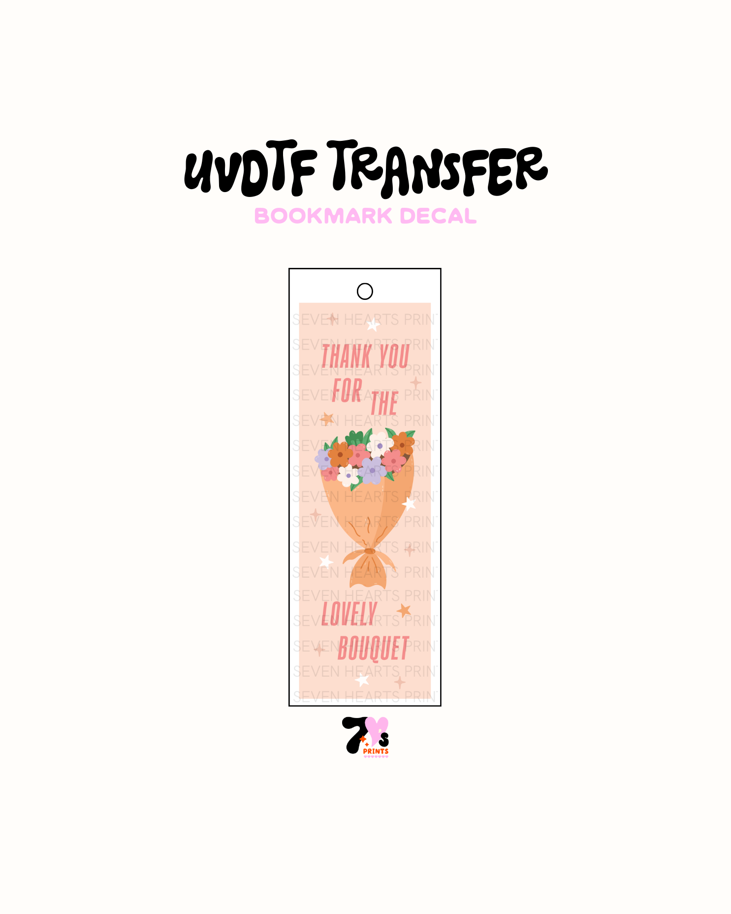 Thank you for the lovely bouquet - UVDTF Bookmark Decal