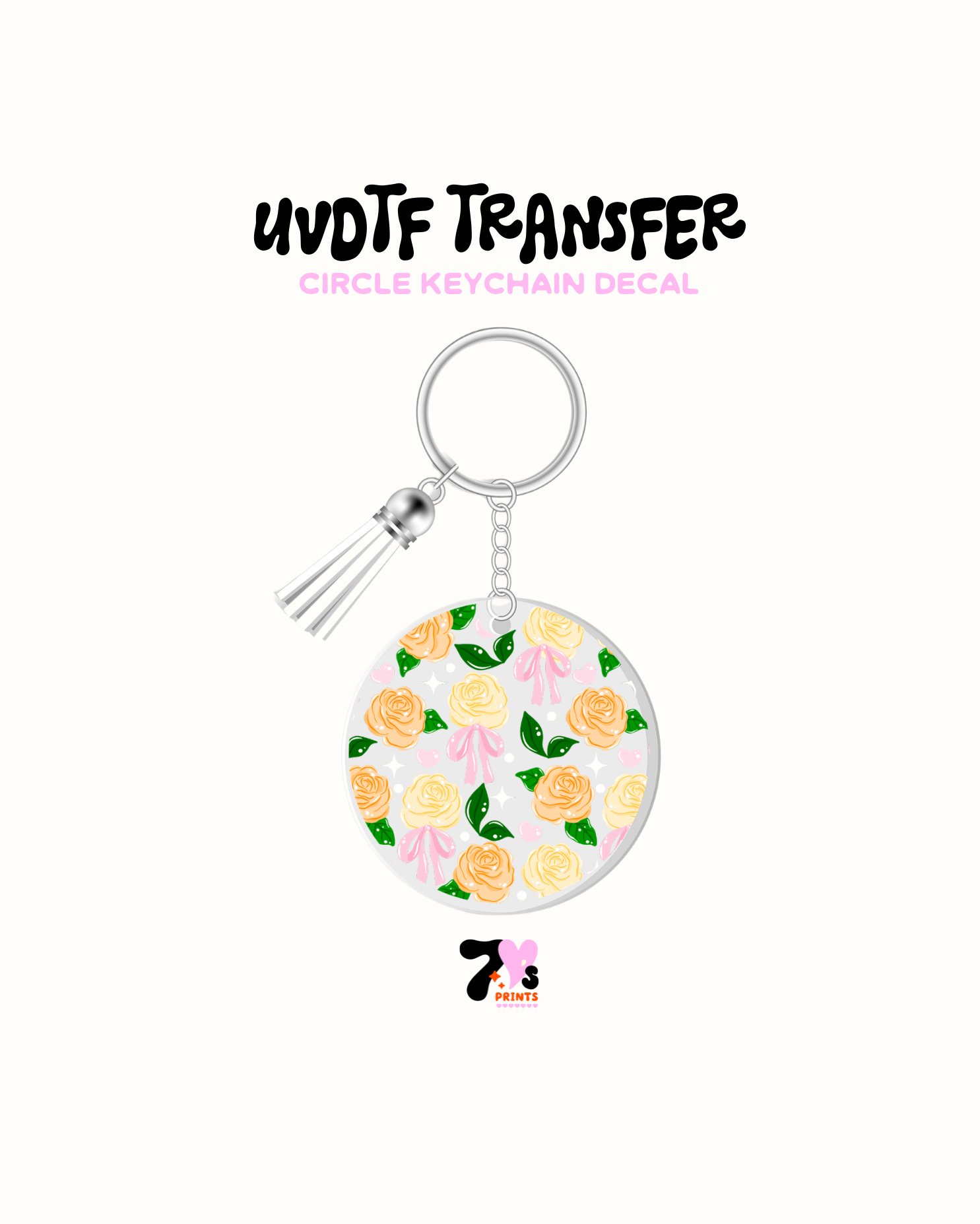 Spring flowers - Round Keychain Set of 5