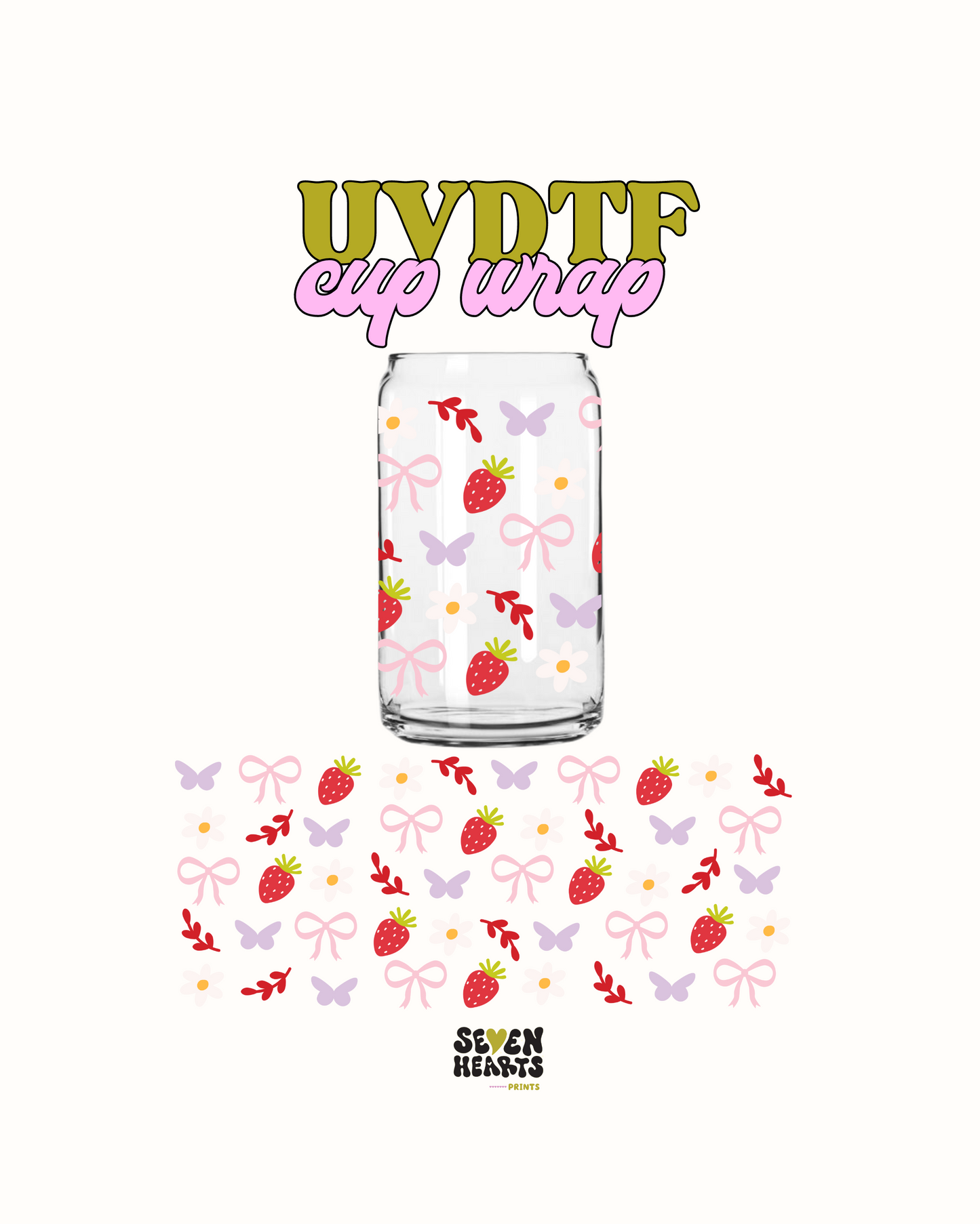 Bows and strawberries - UV DTF