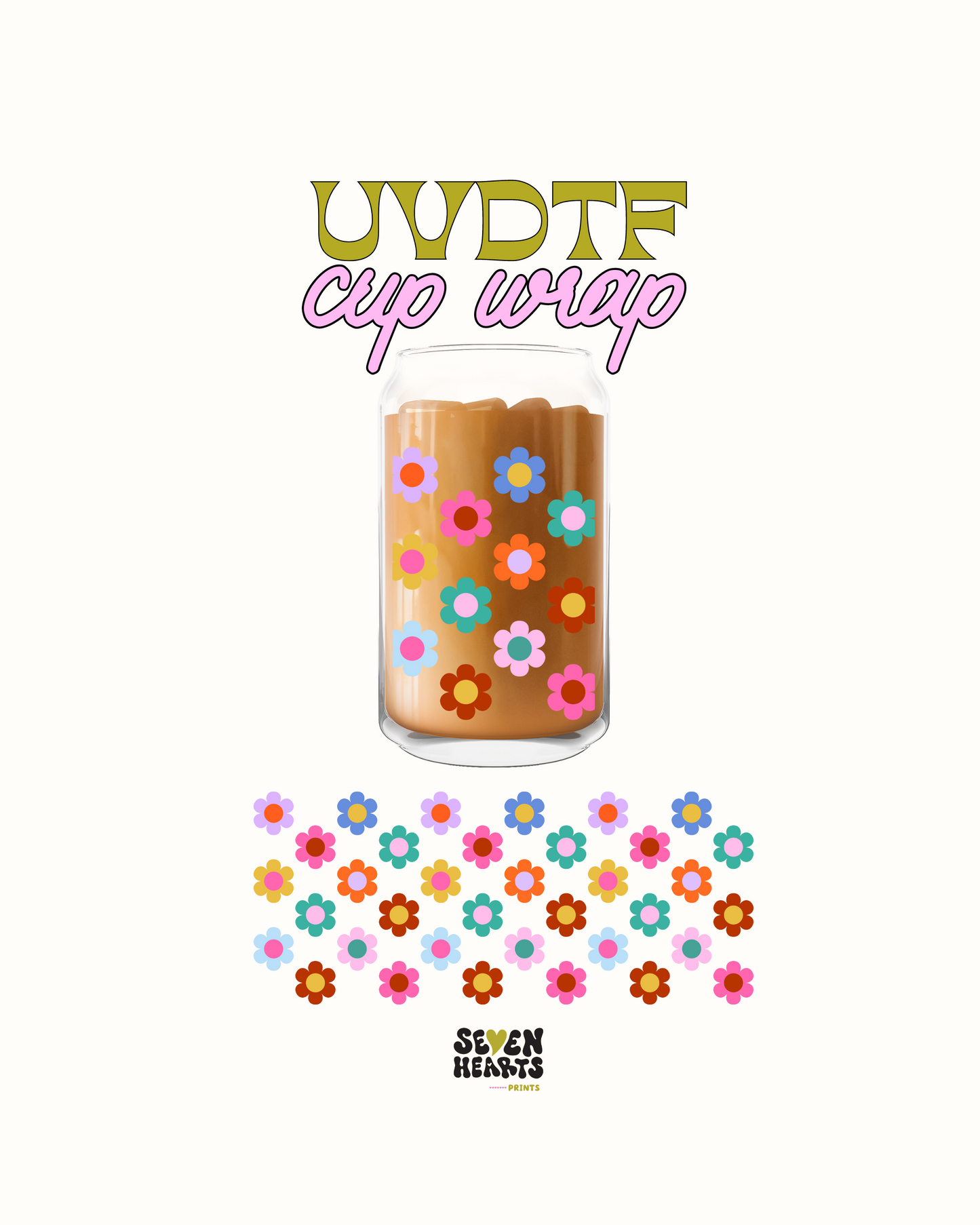 cute retro flowers- UVDTF