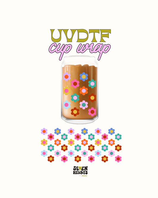 cute retro flowers- UVDTF