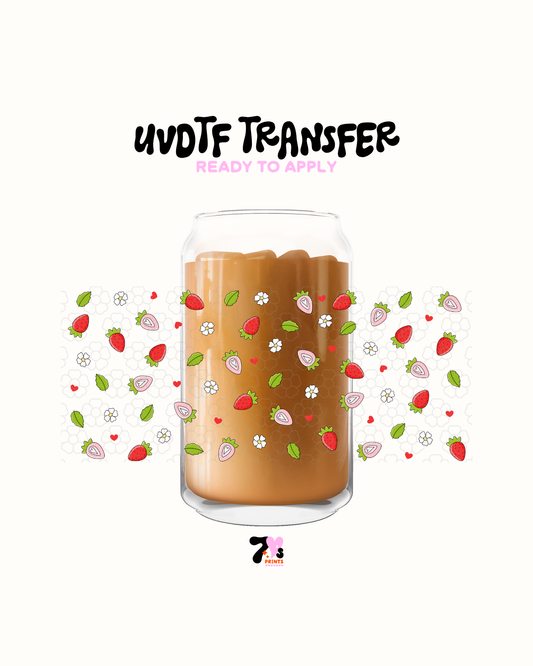 Strawberry's and white daisys - UVDTF Wrap