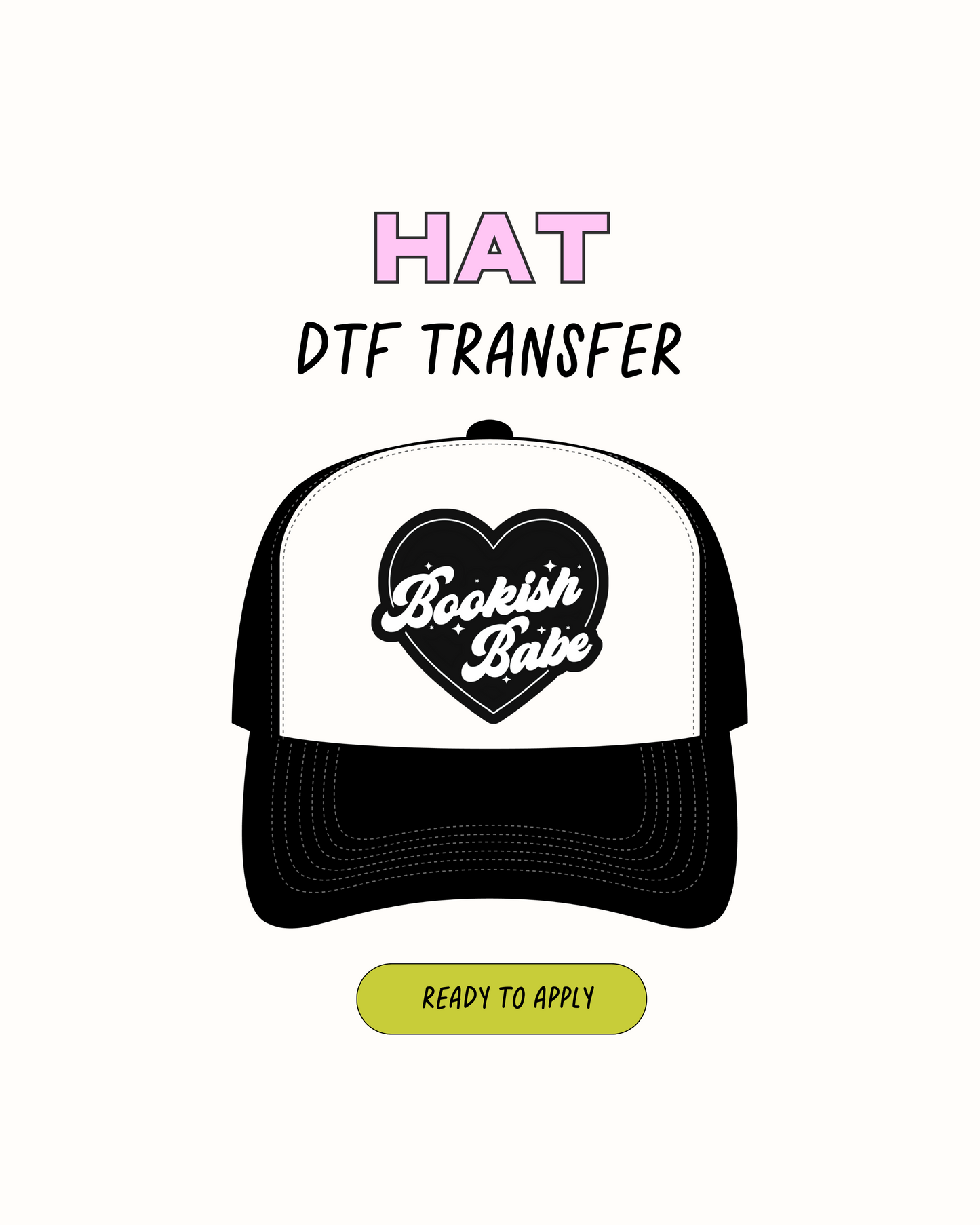 Bookish Girl - DTF Hat Transfers