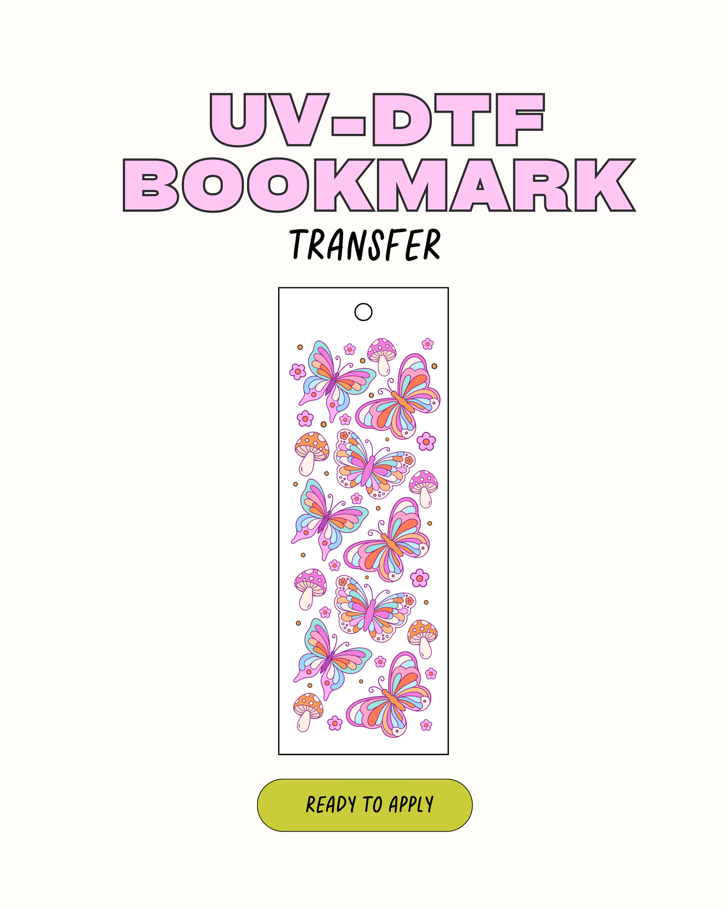 Cute Butterflies - UVDTF Bookmark Decal