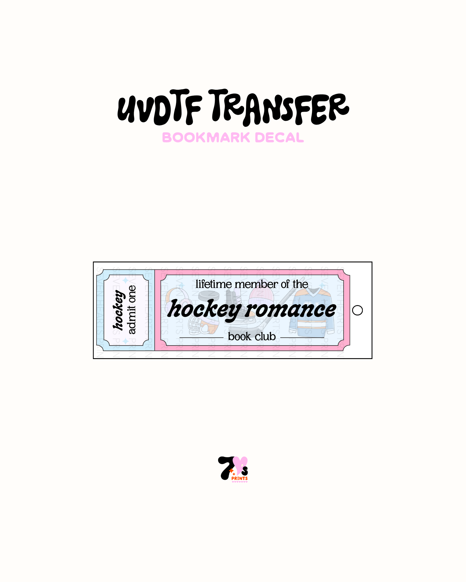 Hockey Romance - UVDTF Bookmark Decal