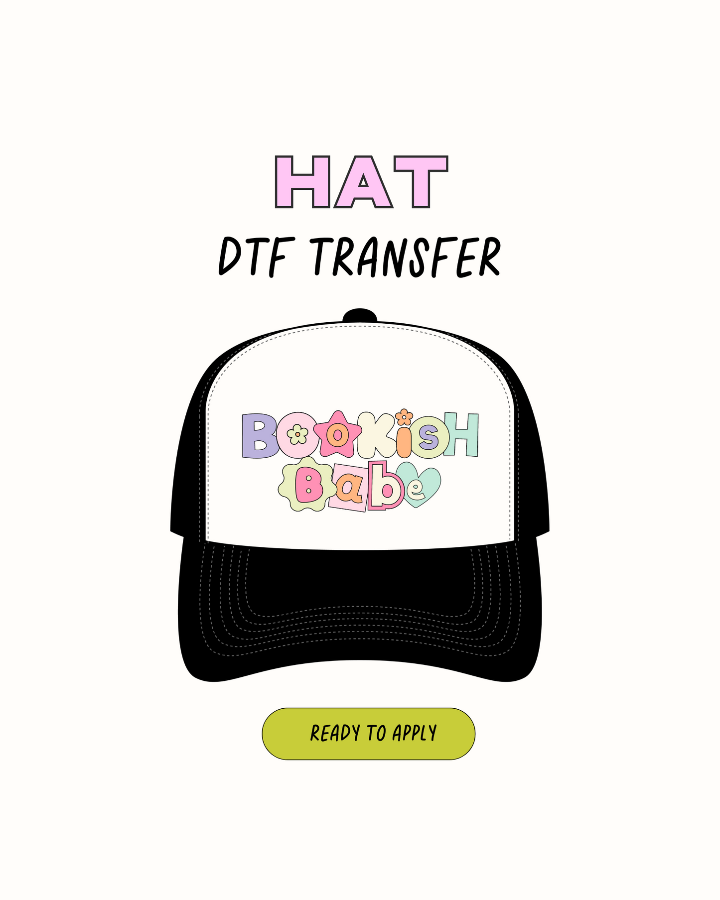 Bookish Babe - Transferencias de sombrero DTF 