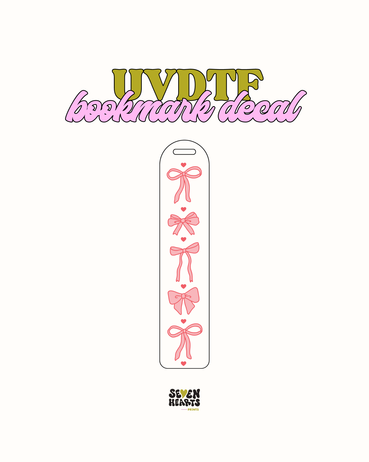 Pink Checkered - UVDTF Bookmark Decal