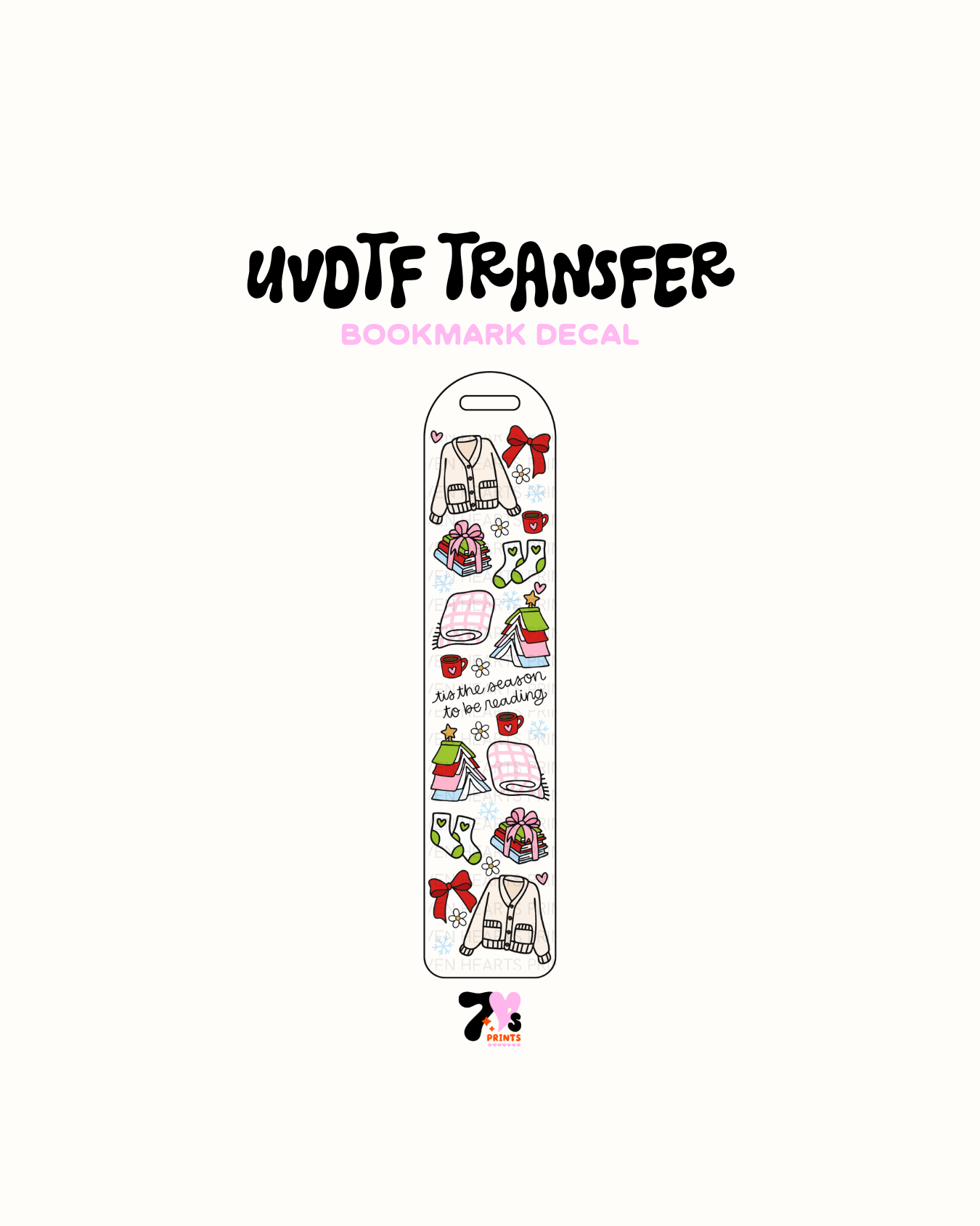 Tis is the season to be reading - UVDTF Bookmark Decal